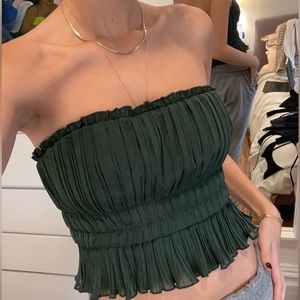 Lovers and Friends Emerald Green Strapless Top